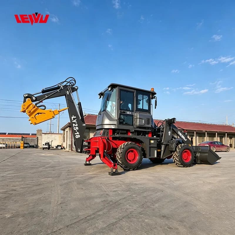 Air Conditioned Backhoe Loader with Breaker Hammer for Engineering